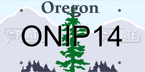 ONIP14 Oregon License Plate