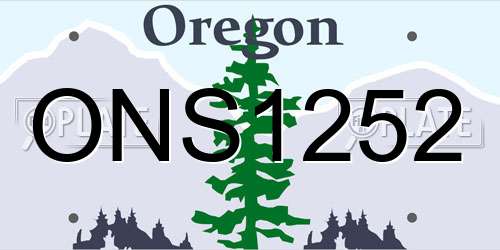 ONS1252 Oregon License Plate