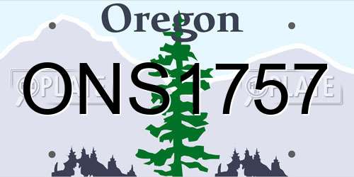 ONS1757 Oregon License Plate