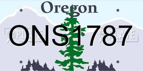 ONS1787 Oregon License Plate