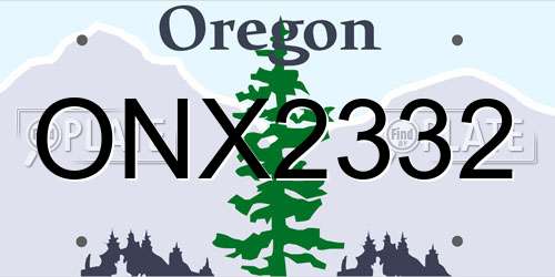 ONX2332 Oregon License Plate