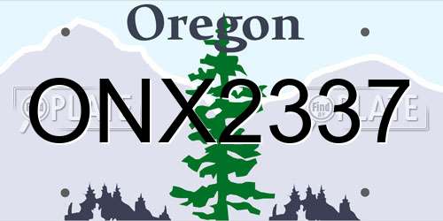 ONX2337 Oregon License Plate