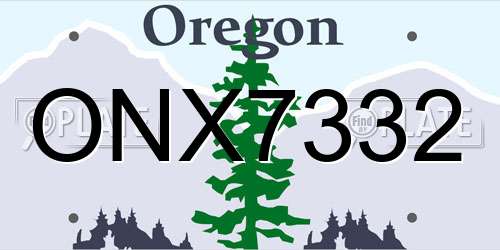 ONX7332 Oregon License Plate