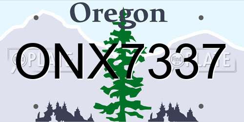 ONX7337 Oregon License Plate