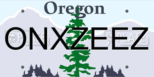 ONXZEEZ Oregon License Plate