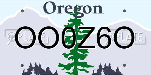 OO0Z6O Oregon License Plate