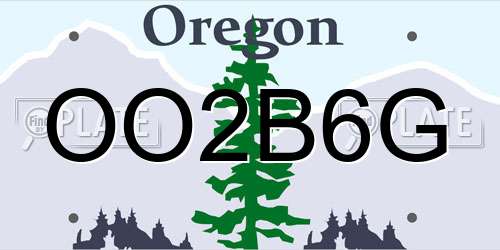 OO2B6G Oregon License Plate