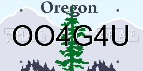 OO4G4U Oregon License Plate