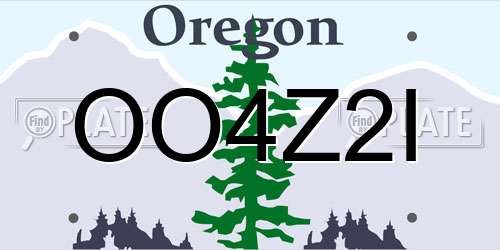 OO4Z2I Oregon License Plate