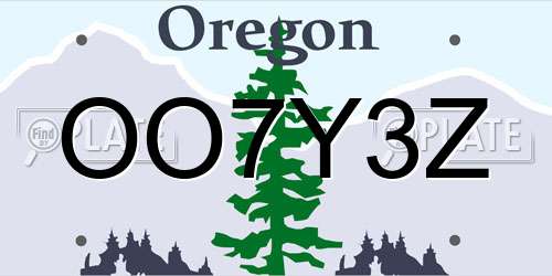 OO7Y3Z Oregon License Plate