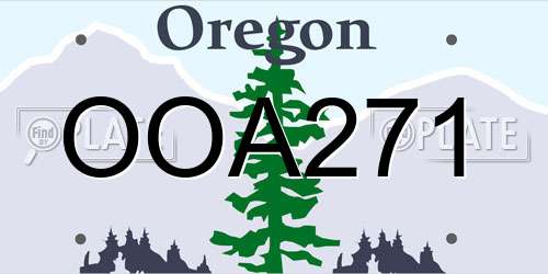 OOA271 Oregon License Plate