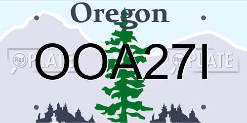 OOA27I Oregon License Plate