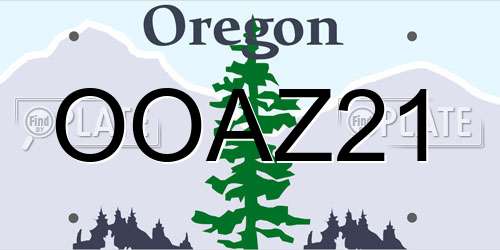 OOAZ21 Oregon License Plate