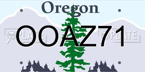 OOAZ71 Oregon License Plate
