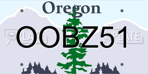 OOBZ51 Oregon License Plate