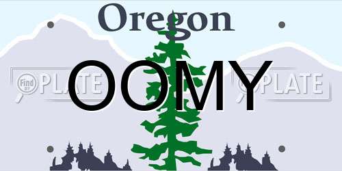 OOMY Oregon License Plate