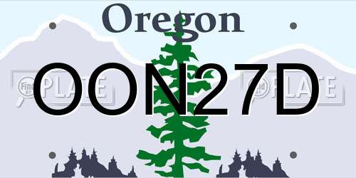 OON27D Oregon License Plate