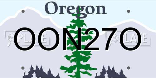 OON27O Oregon License Plate