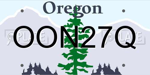 OON27Q Oregon License Plate