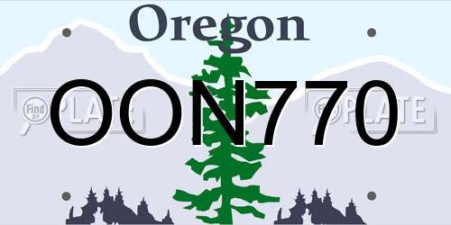 OON770 Oregon License Plate