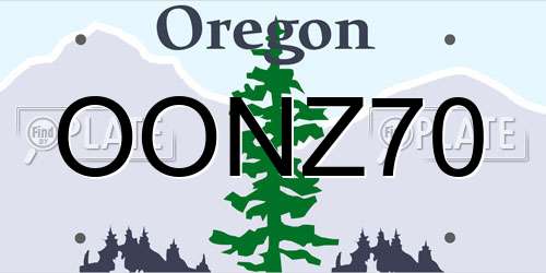 OONZ70 Oregon License Plate