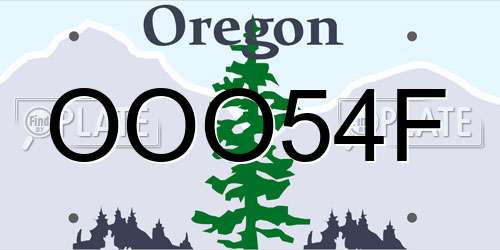 OOO54F Oregon License Plate