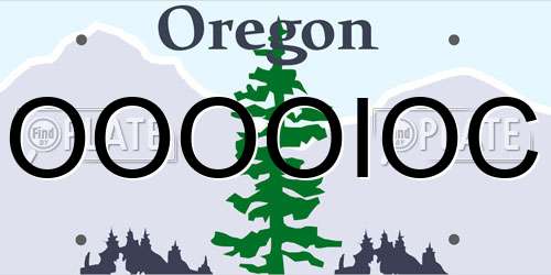 OOOOIOC Oregon License Plate