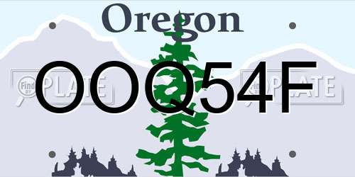 OOQ54F Oregon License Plate