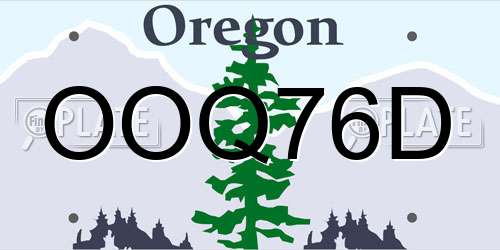 OOQ76D Oregon License Plate
