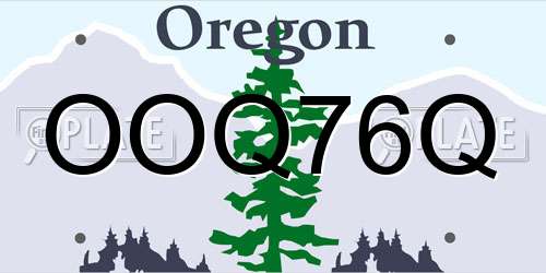 OOQ76Q Oregon License Plate