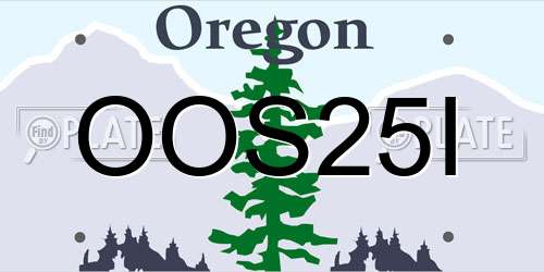 OOS25I Oregon License Plate