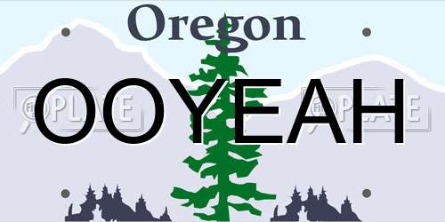 OOYEAH Oregon License Plate