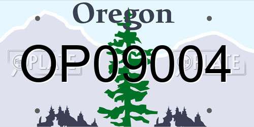 OP09004 Oregon License Plate