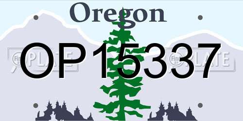OP15337 Oregon License Plate