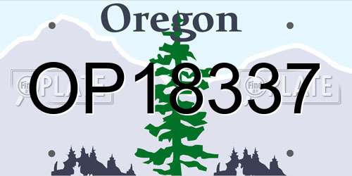 OP18337 Oregon License Plate