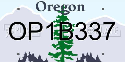 OP1B337 Oregon License Plate