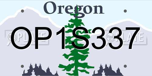 OP1S337 Oregon License Plate