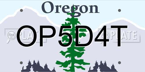 OP5D4T Oregon License Plate