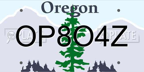 OP8O4Z Oregon License Plate