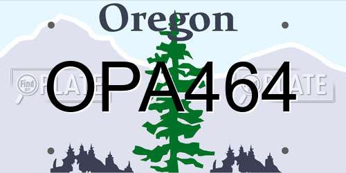 OPA464 Oregon License Plate