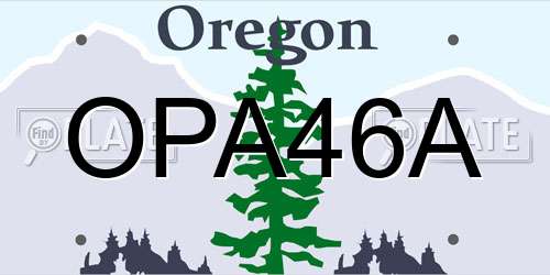 OPA46A Oregon License Plate
