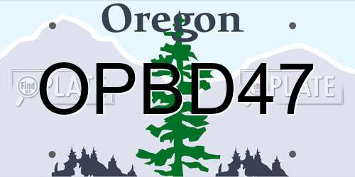 OPBD47 Oregon License Plate