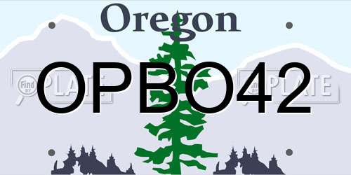 OPBO42 Oregon License Plate