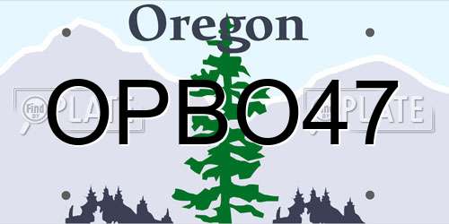 OPBO47 Oregon License Plate