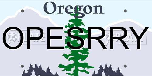 OPESRRY Oregon License Plate