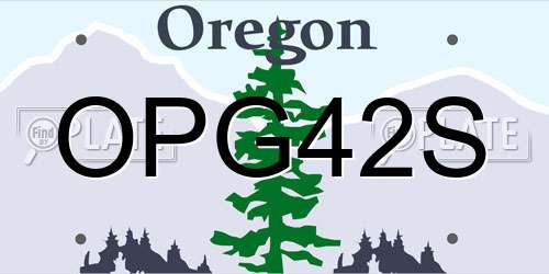 OPG42S Oregon License Plate