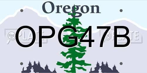 OPG47B Oregon License Plate