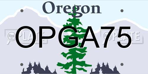 OPGA75 Oregon License Plate