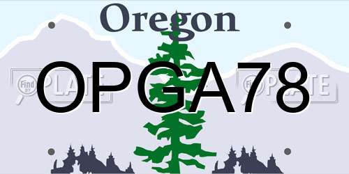 OPGA78 Oregon License Plate
