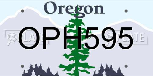 OPH595 Oregon License Plate